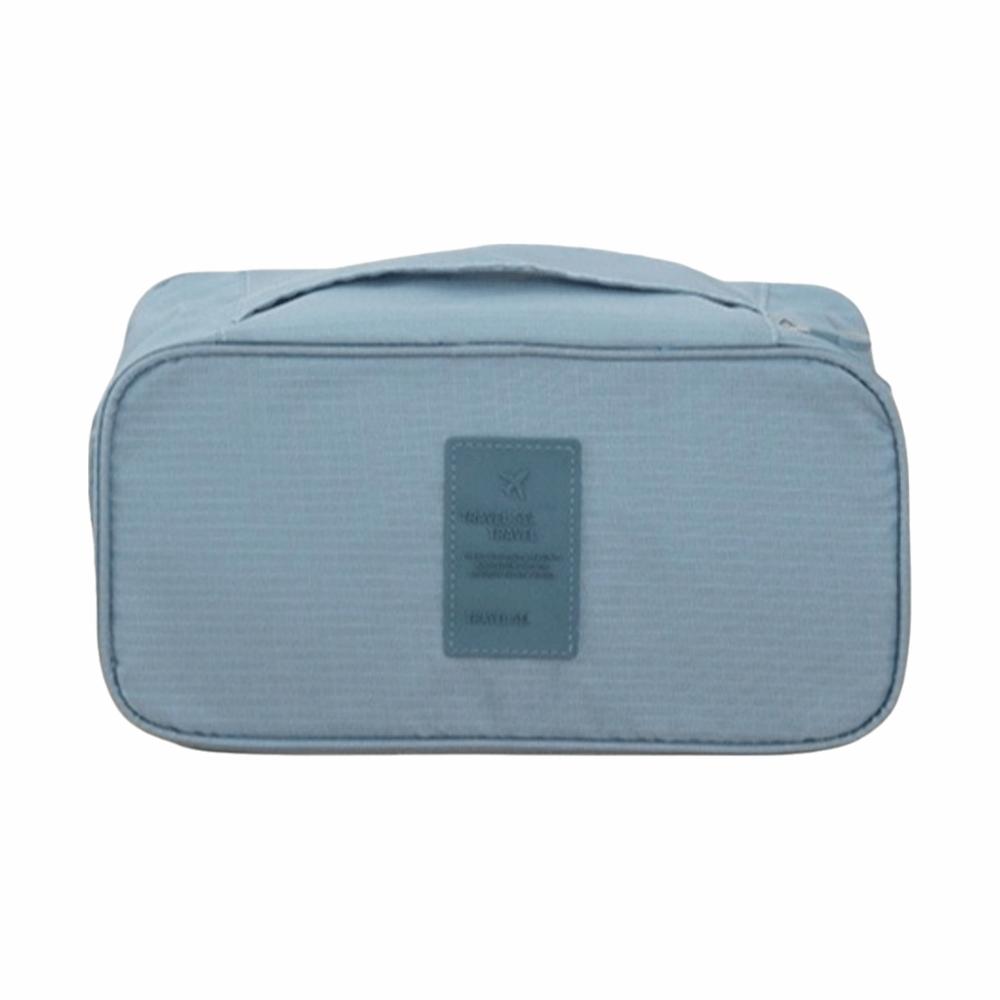 Compact Foldable Ravel Storage Bag Portable Bra Underwear Organizer  Cosmetic синий
