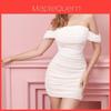 Elegante Vestido de Malla Transparente para Mujer con Escote Bardot para Fiestas de Primavera