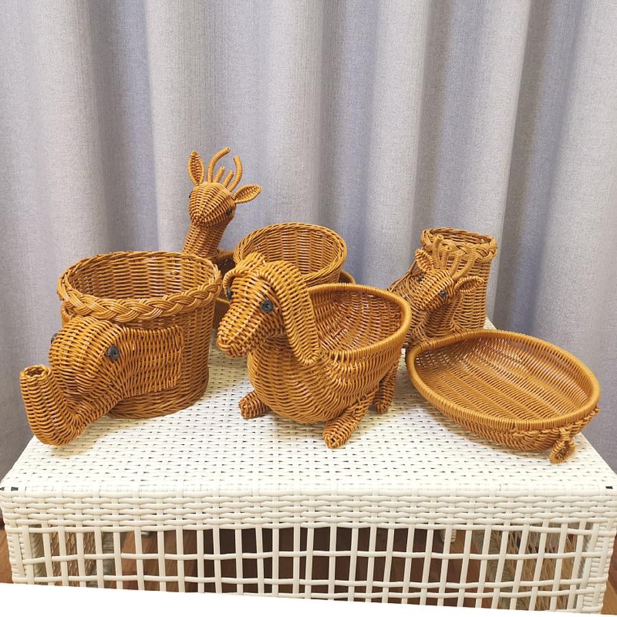 Cesta de Armazenamento Cesta de Frutas Estante de Mesa de Centro para Sala de Estar Criativa Moderna Casa Plástico Cestas de Vime Decorativas de Mesa