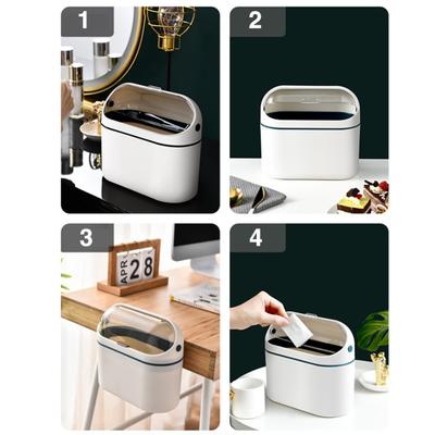 Countertop Trash Can with Clear Lid Large Capacity Detachable Modern Min Waste Rubbish Garbage Storage Bin Kitchen Supplies