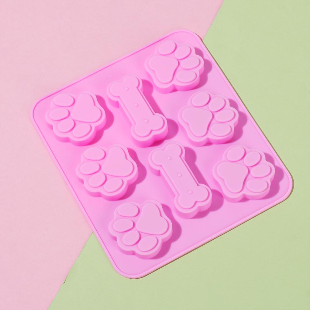 Puppy Dog Paw Handmade Bone Shape Ice Cube Tray Silicone Molds Chocolate Baking Mould Cake Making