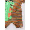 Sommer Baby Baby gekämmt 100 % Baumwolle gestreift Dino bedruckte Unterseite mit Skhpit Overall 11005