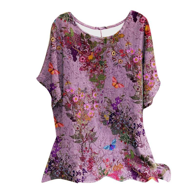 XL-5XL Women T Shirt plus Print Ladies Tops Plus size Print Women Short Sleeve T-shirt