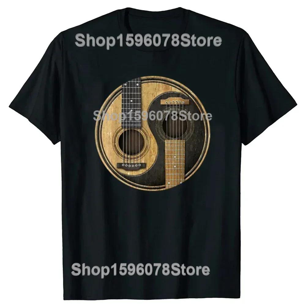 Rock Cat Playing Guitar Guitarist Music Lover Rock T-Shirts Men Awesome Tee Shirt DJ Party Bass Clothing Unisex T Shirts