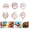 6 PCS Cake Insert Dessert Topper Decoration Picks Decorative Happy Birthday Cupcake Acrylic Child Fruit Cakes