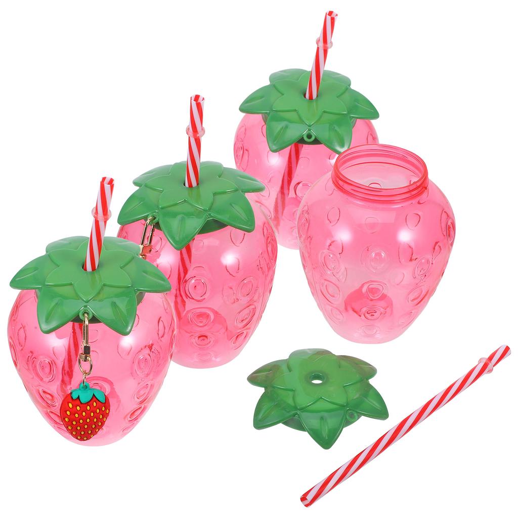 4 szt. Truskawkowe kubki do kawy z kubkami i szklankami Statbucks Glassware Mleko do picia Truskawki do picia Piwo