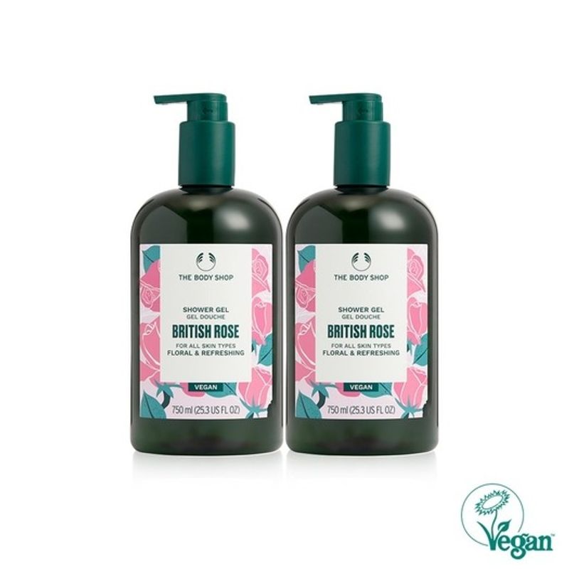 The Body Shop British Rose Shower Gel 750ML Duo Set (888078) FREE