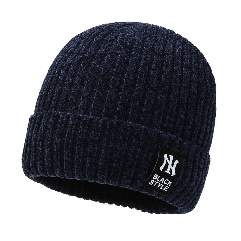 Cappello da uomo in pile lavorato a maglia, cappello in lana ciniglia con protezione per le orecchie, cappello da ciclismo invernale da esterno per giovani uomini, cappello termico