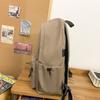 Men's Large Capacity Solid Color Backpack Women Travel Bag Junior High School Student Schoolbag