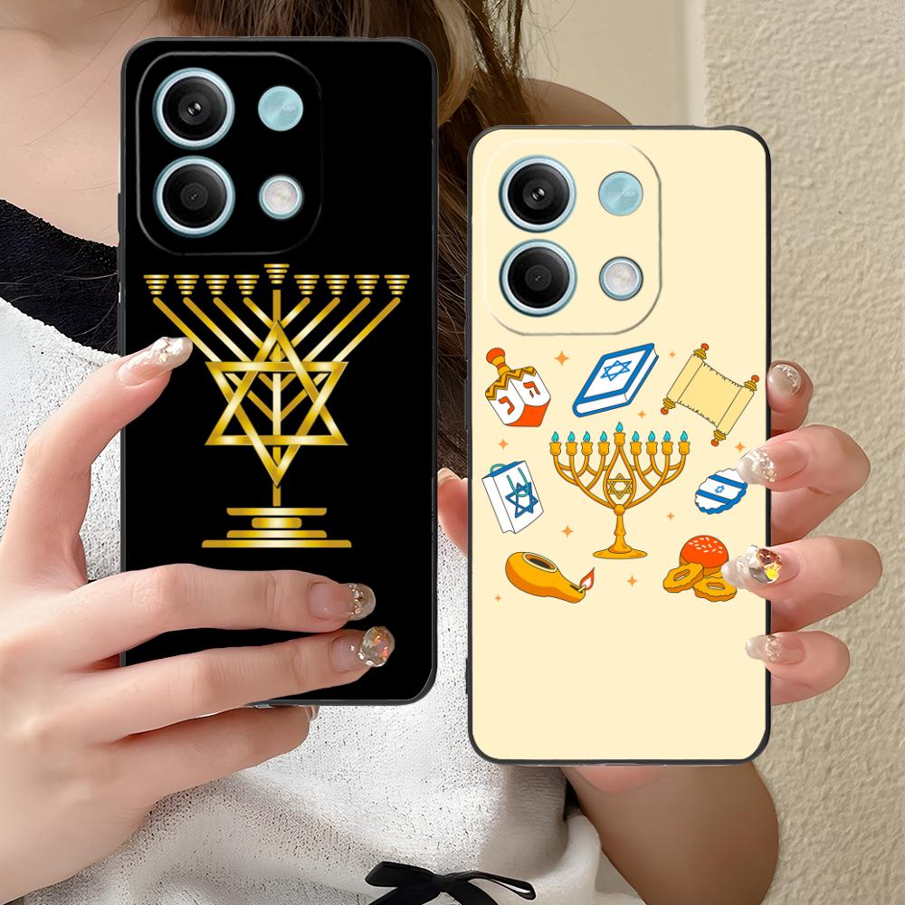 Jewish Hanukkah Mobile Phone Case for Xiaomi Redmi 15 14 13 12 A5 3 2 1 C Plus 4G 5G Colorful Printing Cover Cover Pretty Luxury