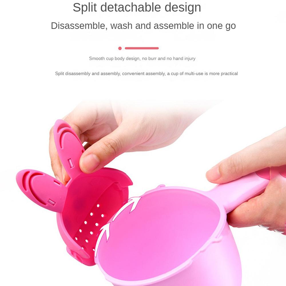 Newborn Child Shower Shampoo Cup Baby Cartoon Rabbit Shower Cup Baby Shower Water Spoon Bath Cup Watering Cup
