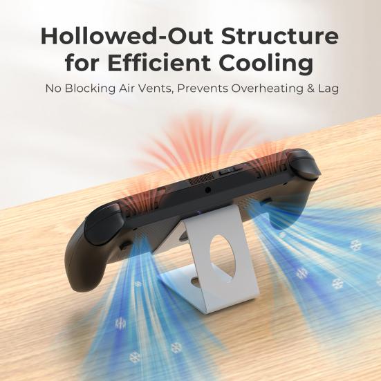 Game Console Stand for ROG Ally/X for Switch 2 for Steam Deck Portable Metal Heat Dissipation Holder with Anti-Slip Silicone