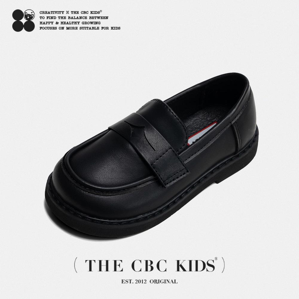 

XSHX [Четыре Манга Синъяо] Детские лоферы | Весенне-осенние туфли из кожи в колледжском стиле JK для мальчиков и девочек на липучке 25