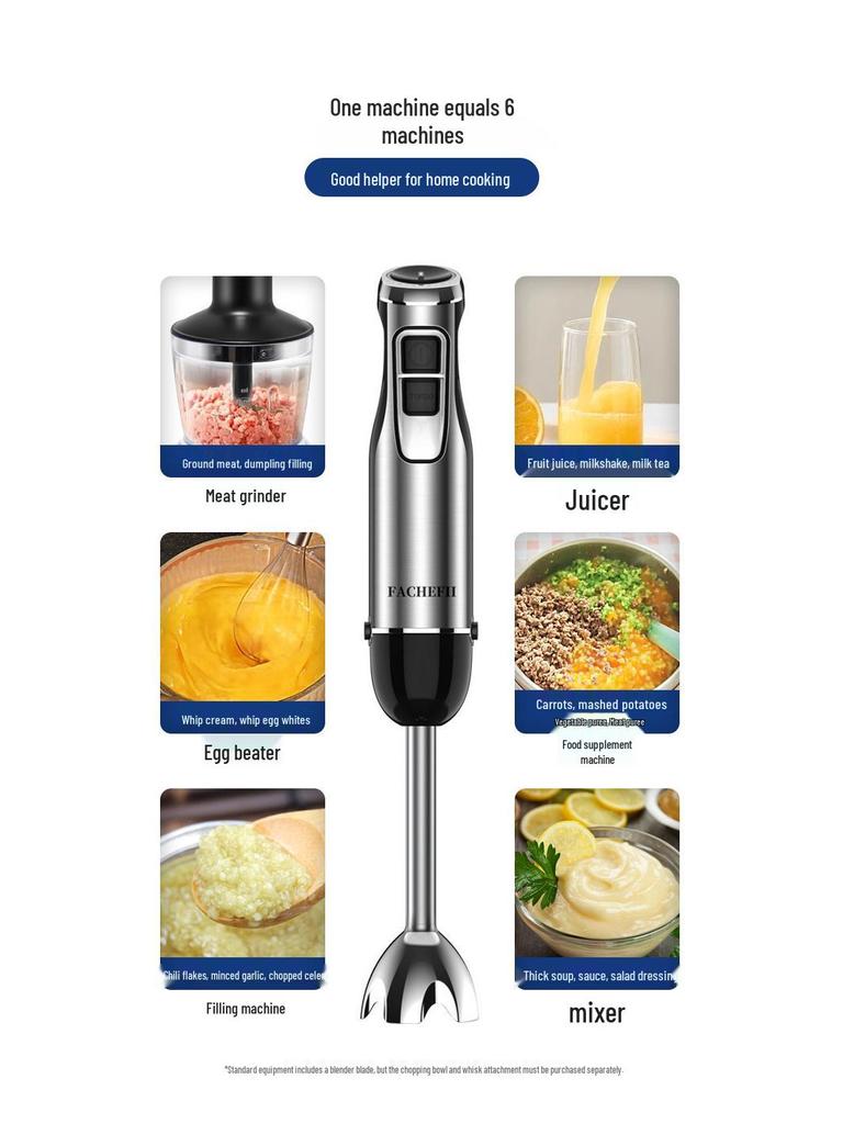 German Handheld Immersion Blender & Mixer for Baking, Glaze, Mousse, and More - Multifunctional & Commercial-Grade