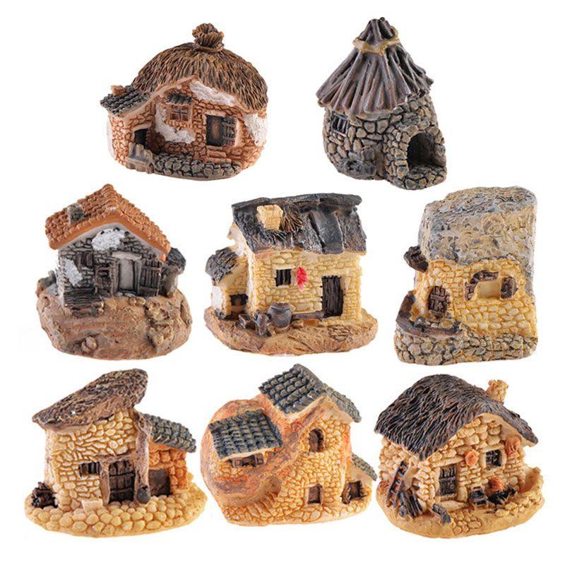Style Mini 8 Small House Cottages Diy Crafts Figure Ornament Landscape Garden