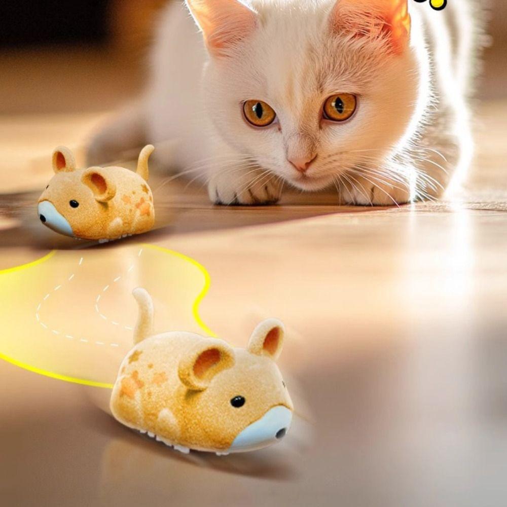 Wear-resistant Electric Hamster Toy Cute Simulation Hamster Cat Teasing Toys  for Puppy Kitten