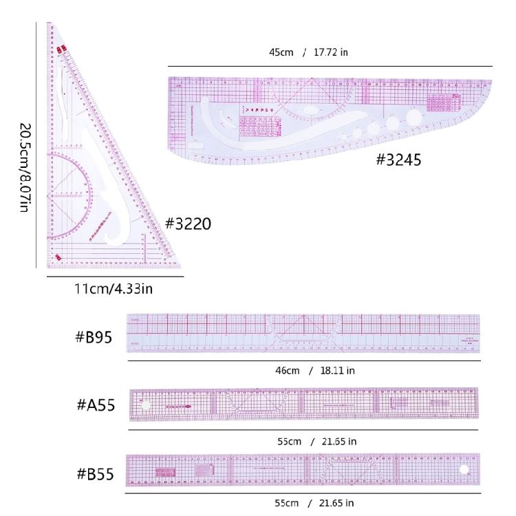 DIY Handwerk Nähwerkzeug für Anfänger Kleidermachen Zeichenschablonenwerkzeug Französisches Kurvenlineal Multifunktions-Patchworklineal