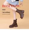 Women's 2025 Leather Chelsea Ankle Boots: Slimming, Thick Sole, Height-Boosting, Back Zipper, Fashionable Martin Style.