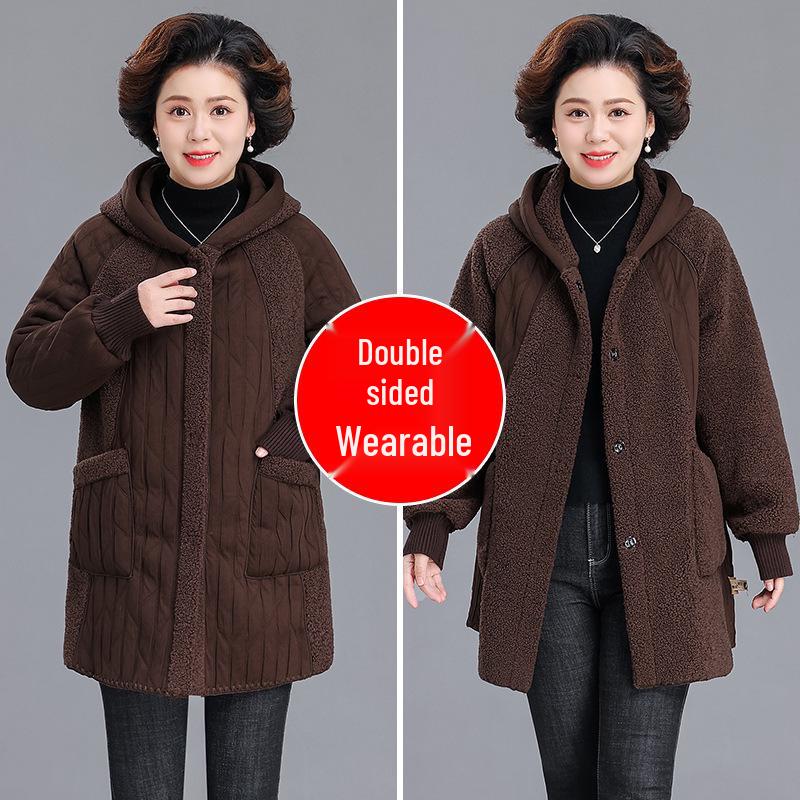 

2025 Stylish Mid-Length Winter Jacket for Women 50+ - Cotton Padded & Warm XL (115-130 jin)