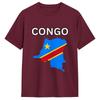 Congo Flag Tshirts For Unisex Leisure Cotton Tee Shirt Round Collar Short Sleeve T Shirt Printing Clothes