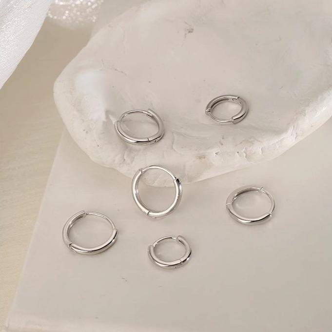 3Pair Stainless Steel Minimalist Huggie Hoop Earrings for Women Gold Color Tiny Round Circle 8/10/12mm Punk Unisex Rock Earring