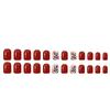 Fall Winter Red Brown Press On Nail Easy To Apply Reusable Artificial Fake Nail Comfortable For Daily Party Wedding