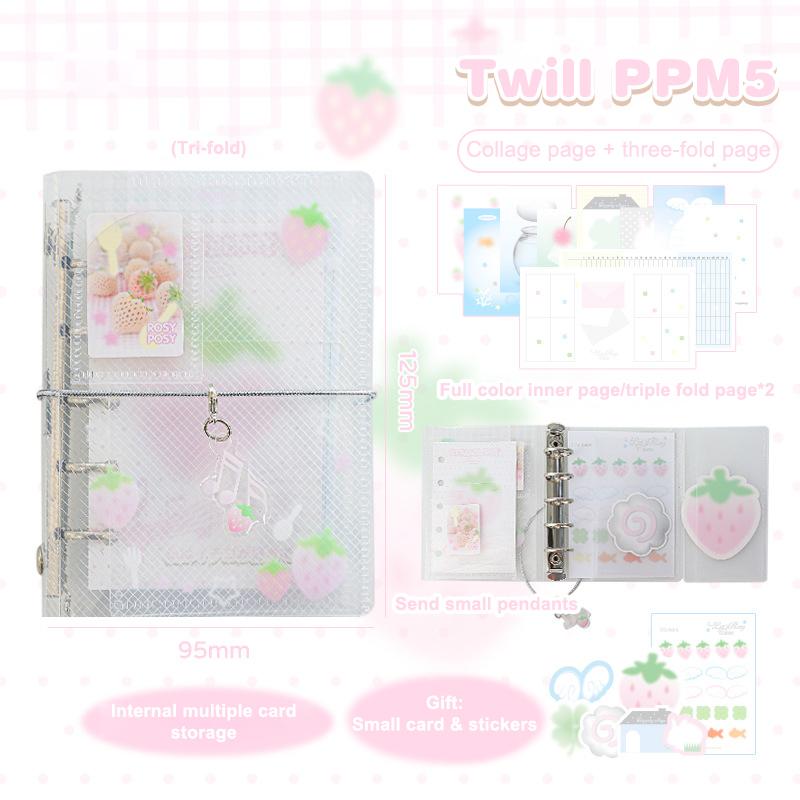 Loose Spiral Notebook Kawaii Transparent Loose-Leaf Notebooks Mini Notepad Portable Hand Account Cartoon Pocket Notebook