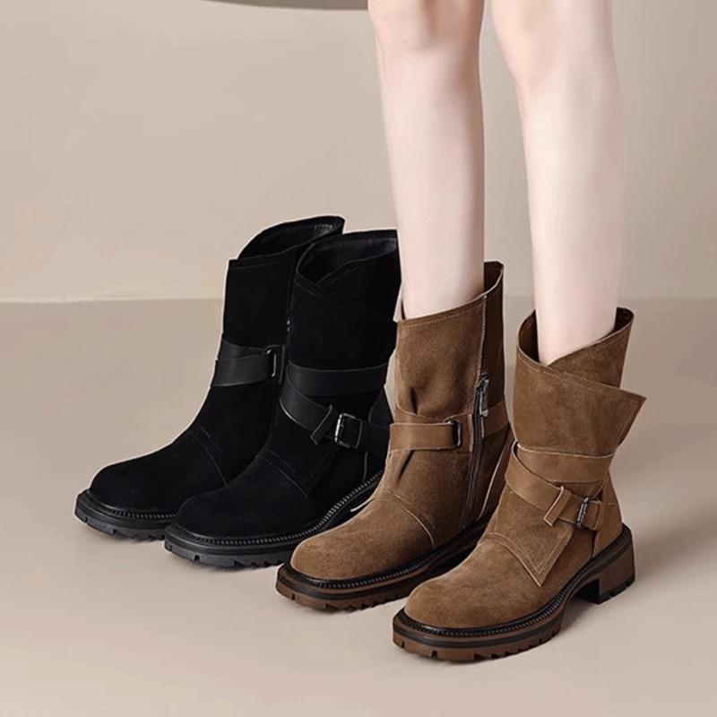 Ankle Women Boots New Chunky Shoes Suede 2025 Trend Winter Chelsea Boots Brand Party Women Sneakers Knight's Botas Mujer
