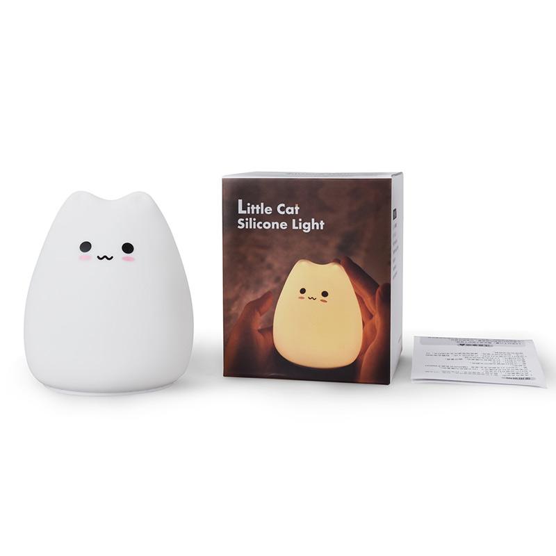 LED Night Light Cat Lamp Wireless Touch Sensor Silicone Battery Animal Light Child Holiday Bedroom Desktop Decor Lamp