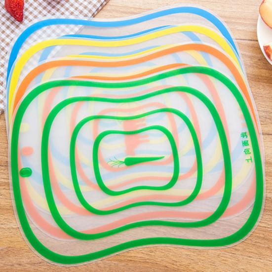 Puntos Plastic Kitchen 4Pcs Chopping Block Cutting Board Non-slip Frosted Breadboard
