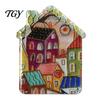 Lockers Decorative Magnets Vintage House Refrigerator Magnet, Colorful Fairy Tale Town Cottage Pattern Fridge Magnetic Kitchen Decoration Accessories