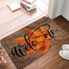 Festive Fall Farmhouse Carpet Pumpkin Harvest Door Mat 100% Polyester Maple Leaf Floral Design Rug Non-Slip For Machine Made