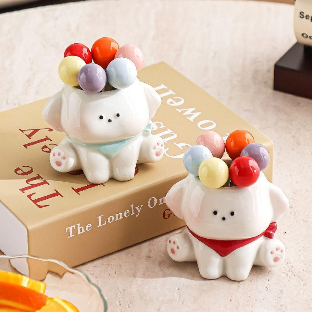 Storage Jar Dog Fruit Fork Set Cute Candy Fork Home Decoration Food Picks  Home Dessert