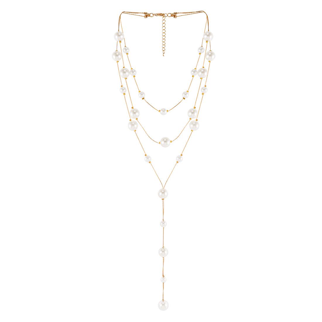 

Винтажное французское жемчужное ожерелье с кисточками для женщин - элегантная мода NK25760 белый