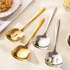 Stainless Steel Soup Spoon Kitchen Flatware Spoon Large Head Serving Ladle for Restaurant Cafeteria Buffet Home