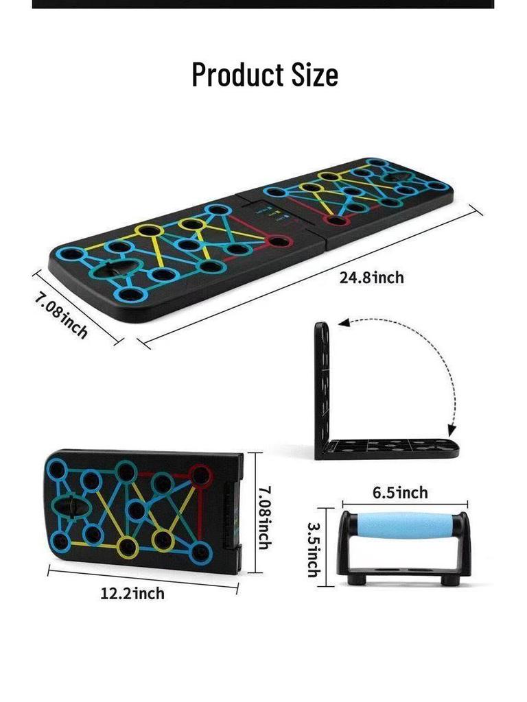 Foldable Multi-Function Push-Up Board with Resistance Bands for Chest and Muscle Training
