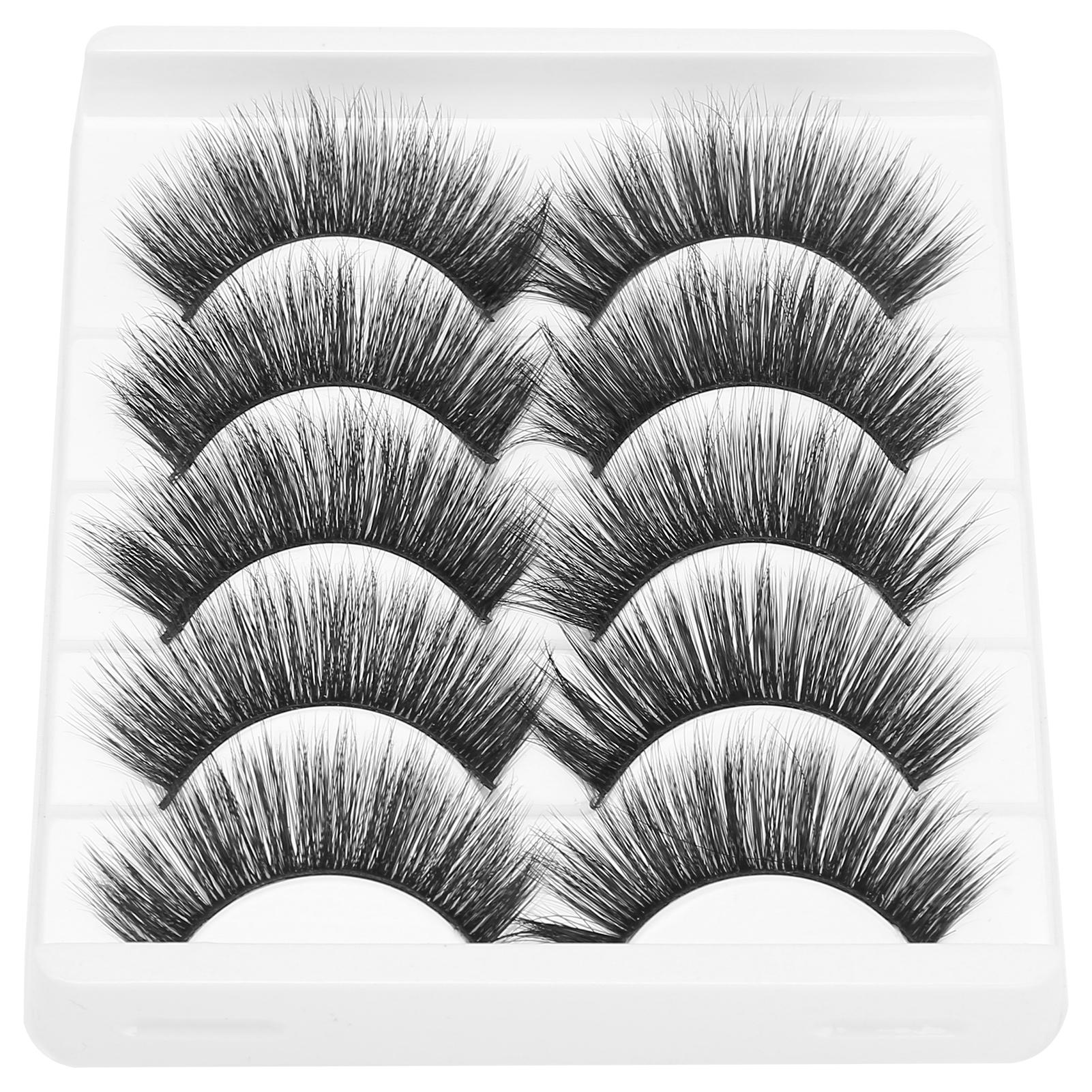 

5 пар сценического макияжа, густые, плотные, кудрявые накладные ресницы, многоразовый набор накладных ресниц 008