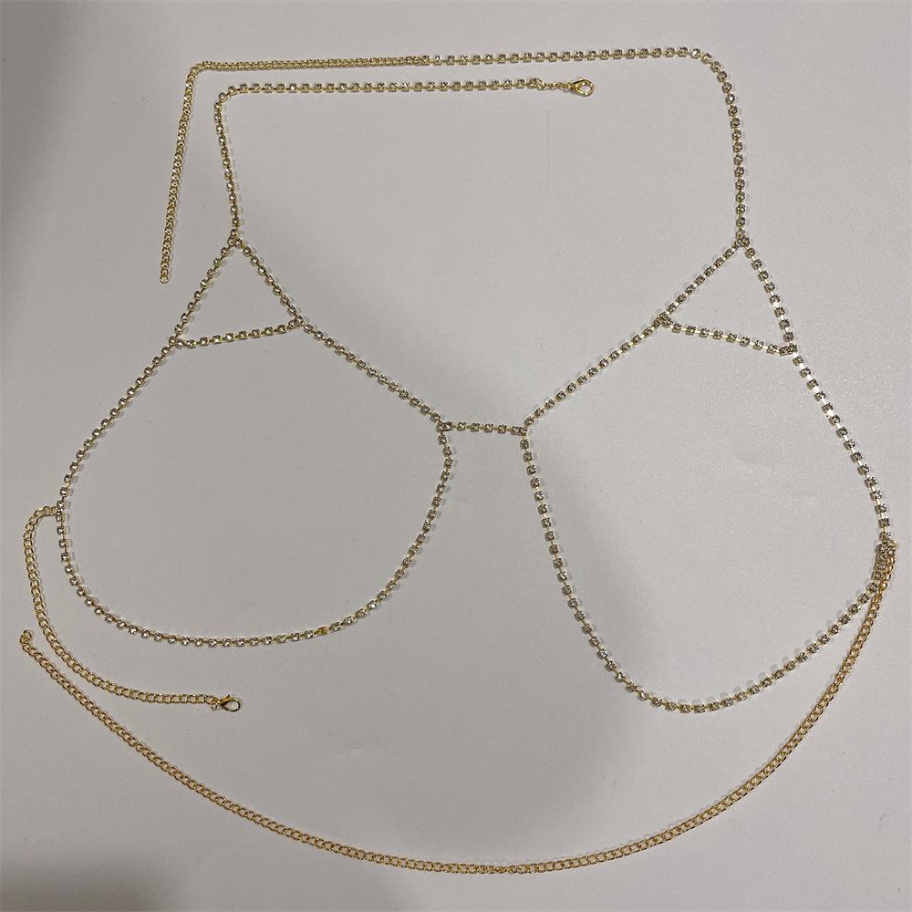 New Fashionable Simple Bikini Breast Chain, European And American Personality Full Diamond Sexy Body Chain Body Chain