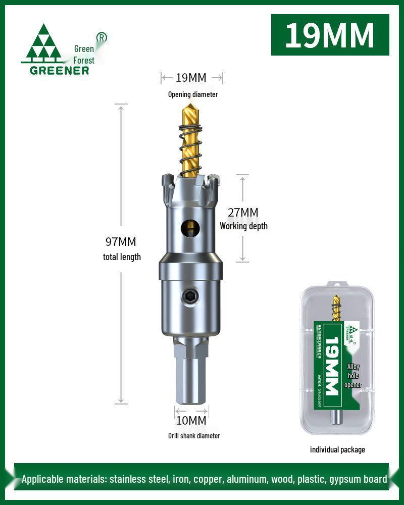 Green Forest Stainless Steel Hole Saw for Metal, Wood, and Aluminum Drilling