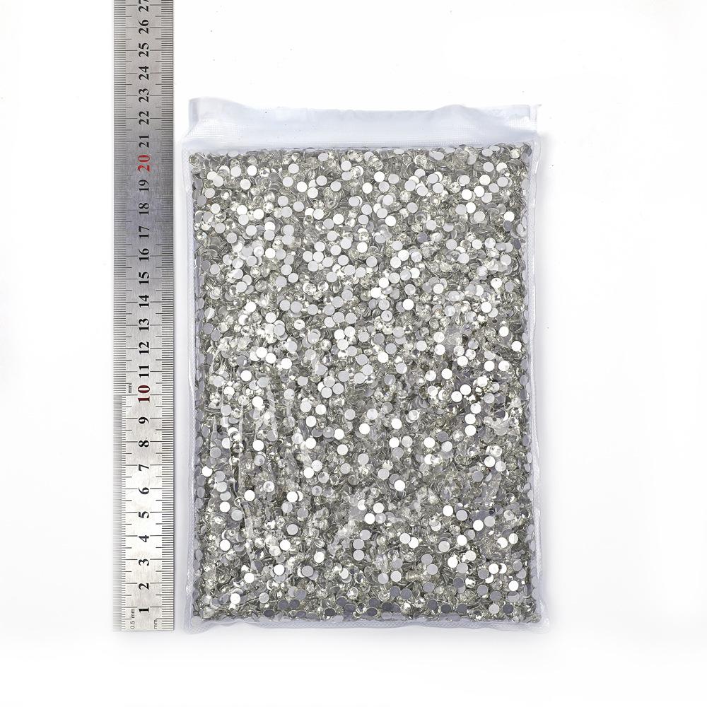 Weichen Rhinestone Big Bag White White Ab Color Flat Bottom Diamond Glue Bare Crystal Glass Nail Art Decoration