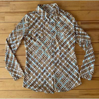 Used [Extremely Rare] ALBA ROSA Allover Pattern Long Sleeve Shirt Y2K Gal