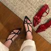2025 Summer Low Heels Narrow Band Women Sandals Open Toe Party Dress Sandalias Casual Dress Street Style Shoes