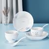 CORELLE BRANDS Bamboo Dew Lotus Wind 10-Piece Ceramic Dinnerware Set