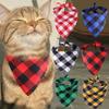 Pet Dog Bandanas Cotton Plaid Washable Triangular Scarf Bib Bow Tie Collar Saliva Towel For Cat Dog Pet Costume Accessories