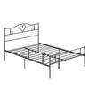 Metal Bed Frame with Headboard, 300 kg Load Capacity, 145L x 211W x 106H cm, Black