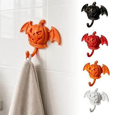 Bat Wing Wall Hook Devil Pumpkin Hook Halloween No-Drill Adhesive for Keys Traceless