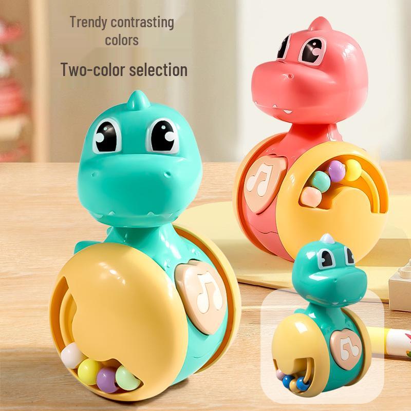 Fawn Tumbler: Educational Soothing Squeaky Dinosaur Toy for Babies and Children