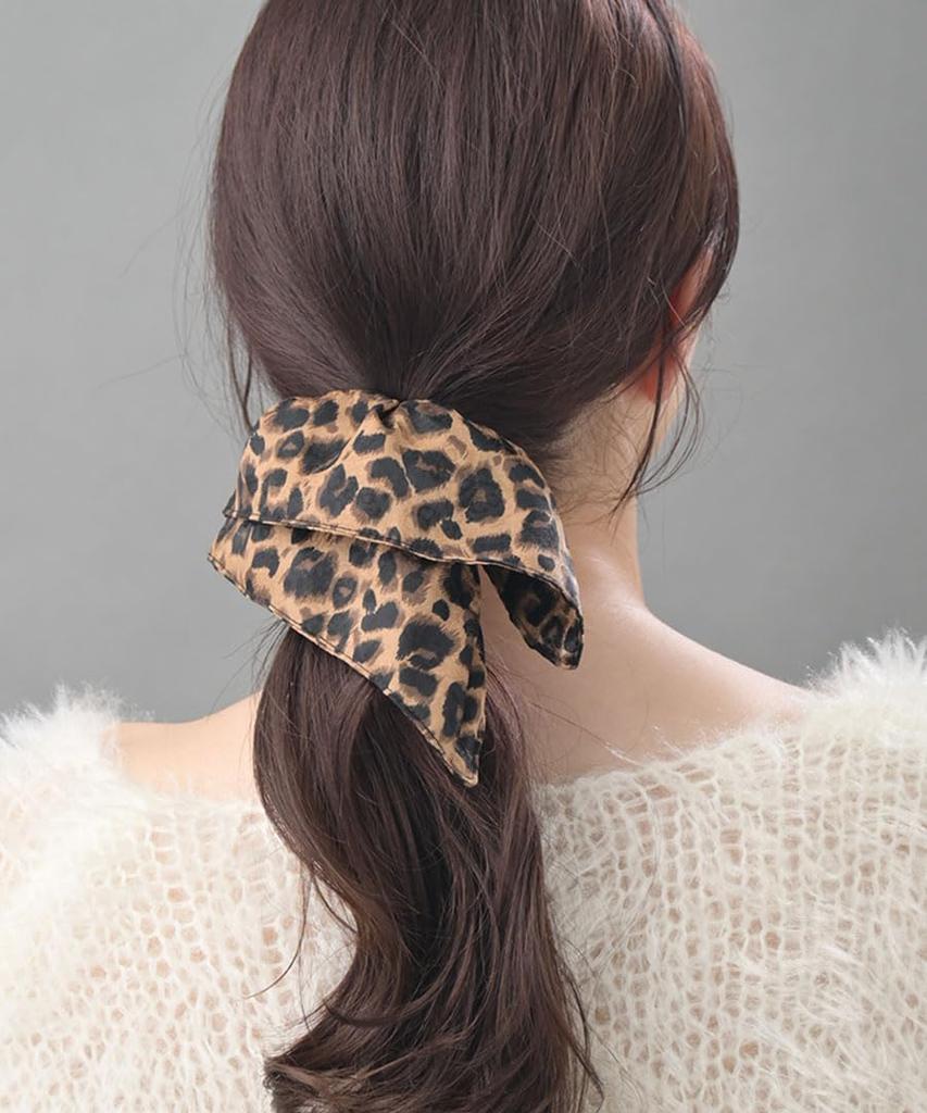 VINGTAINE Square Leopard Print Hair Cute for Adult Scrunchie, Tie, Updos, Women, HS-228
