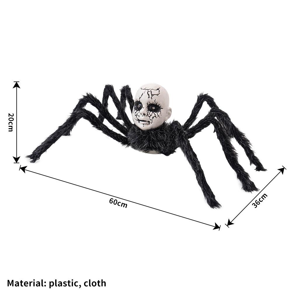 Helovīna animatroniska lelle seja zirneklis kustību