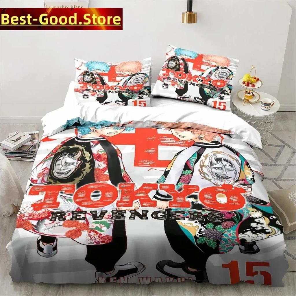 Anime Tokyo Revengers Ryuguuji Ken Sano Manjiro Set Biancheria da Letto Stampa Con Federa Copripiumino Singolo Matrimoniale Queen King Size